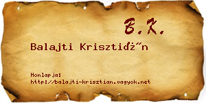 Balajti Krisztián névjegykártya